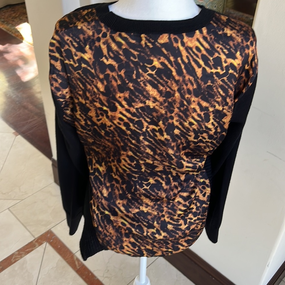 All Saints Black and Leopard Sweater. Size M.